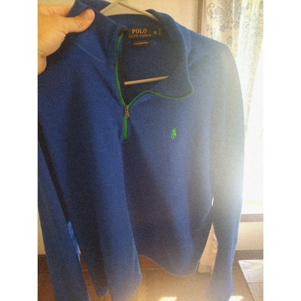 Polo Ralph Lauren Performance Fleece Pullover Mens XL Dark Blue 1/4 Zip Jacket